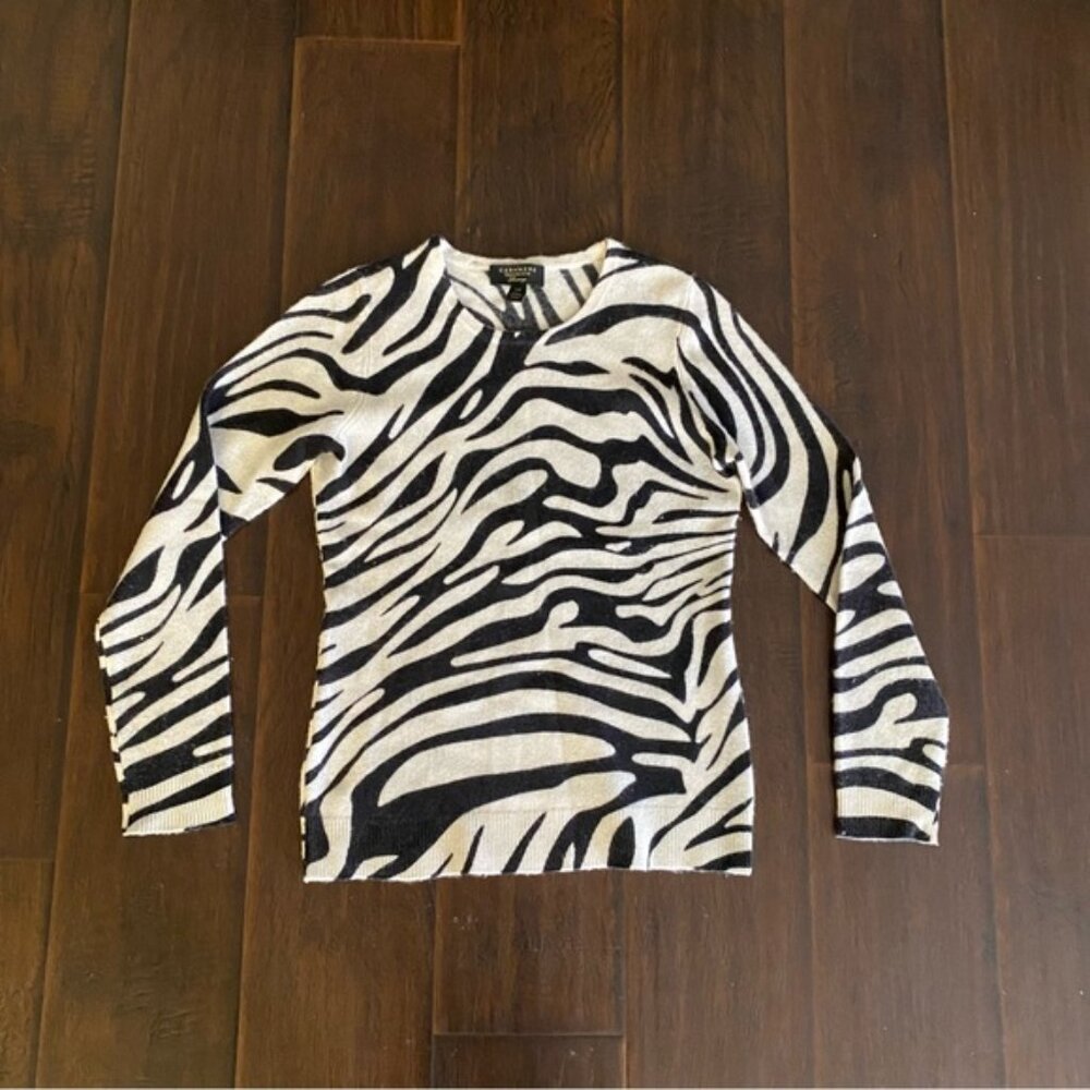 100% Cashmere Charter Club Luxury Black & White Size XS